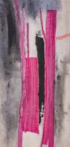 Cicatrius amb dolor, brodat sobre tela de cotó, 73x35 cm