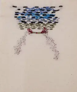 Brodat d’espera 3, brodat sobre tela de cotó, 21x17 cm