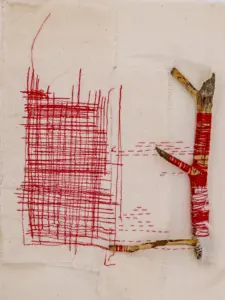 On agafar-me, brodat sobre tela de cotó, 26x20 cm