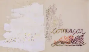 Començar, brodat sobre tela de cotó, 22x37 cm