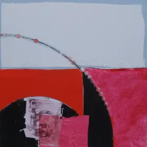 Coixí amaga-somnis, mixta sobre tela, 80 x 80 cm