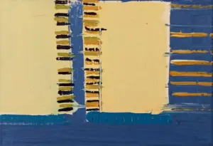 Sense títol sèrie blava 1, Acrílic sobre paper, 11,5x16,5 cm