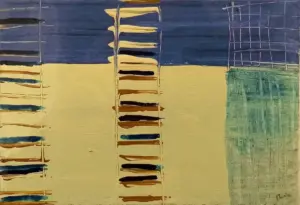 Sense títol sèrie blava 2, Acrílic sobre paper, 11,5x16,5 cm