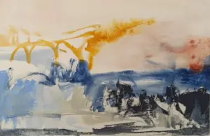 Sense títol sèrie blava 4, Tremp de goma, 30 x 45,5 cm