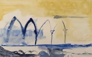 Sense títol sèrie blava 5, Tremp de goma, 29,5x47,5 cm