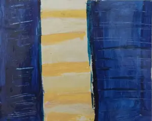 Sense títol sèrie blava 7, Mixta sobre paper, 25x31,5 cm