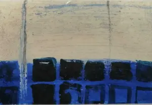 Sense títol sèrie blava 8, Mixta sobre paper, 13,5x20 cm