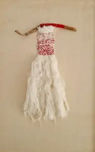 Sota teulada, Brodat sobre tela de cotó, 44x30 cm