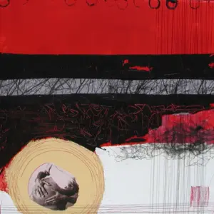 Roda amb ventre i fins negres, mixta sobre tela, 40x40 cm