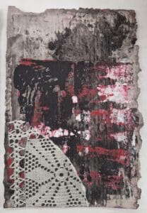 Inicis: ganxet 2, Mixta sobre paper reciclat, 18x14 cm