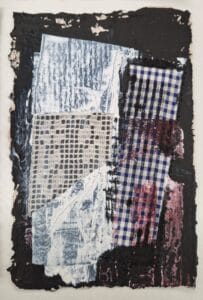 Inicis: ganxet 4, Mixta sobre paper reciclat, 18x14 cm