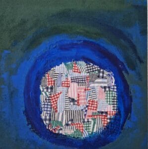 Rotllana numerada, Mixta sobre tela, 40x40 cm