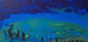 Llac, Mixta sobre tela, 30x60 cm